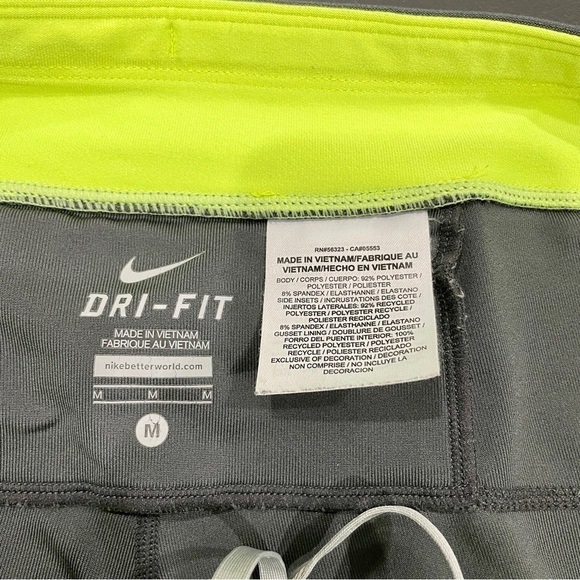 Nike Dri-fit Cropped Grey and Yellow Leggings - Picture 9 of 10